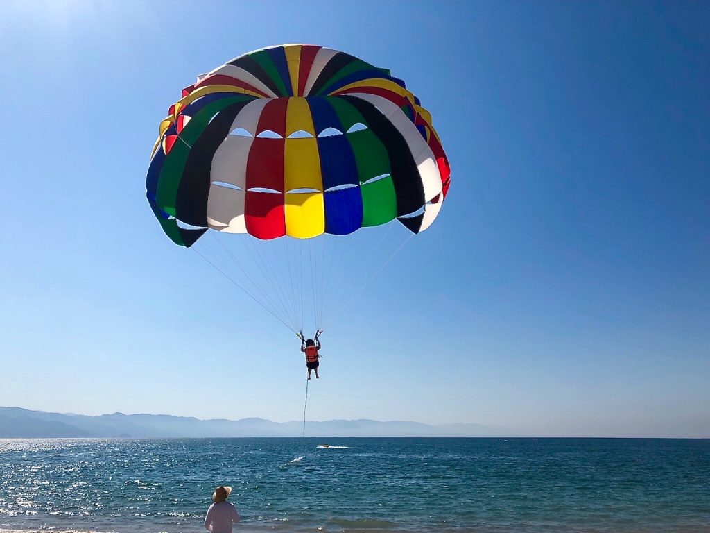 I was a little scared and a lot excited about my first parasailing in Puerto Vallarta - Passports and Spice