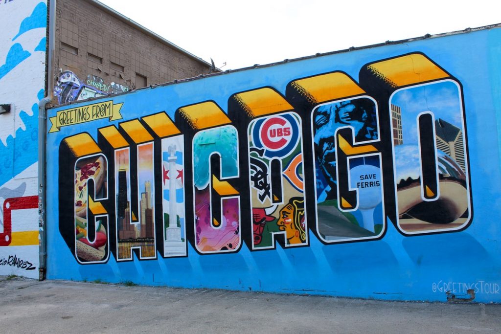 Greetings from Chicago is one of awesome instagrammable walls in Chicago - Passports and Spice