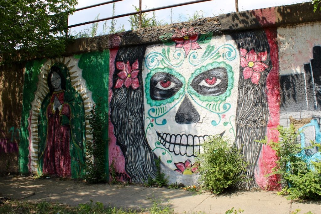 La Calavera is one of awesome instagrammable walls in Chicago - Passports and Spice