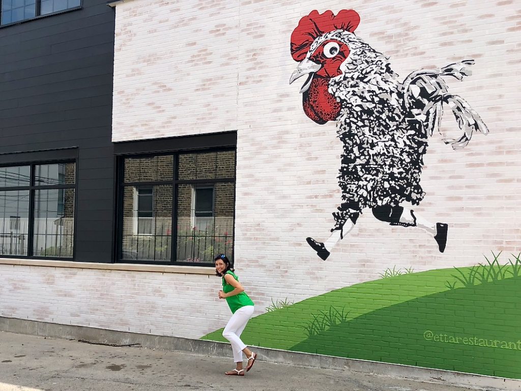 Running Chicken is one of awesome instagrammable walls in Chicago - Passports and Spice